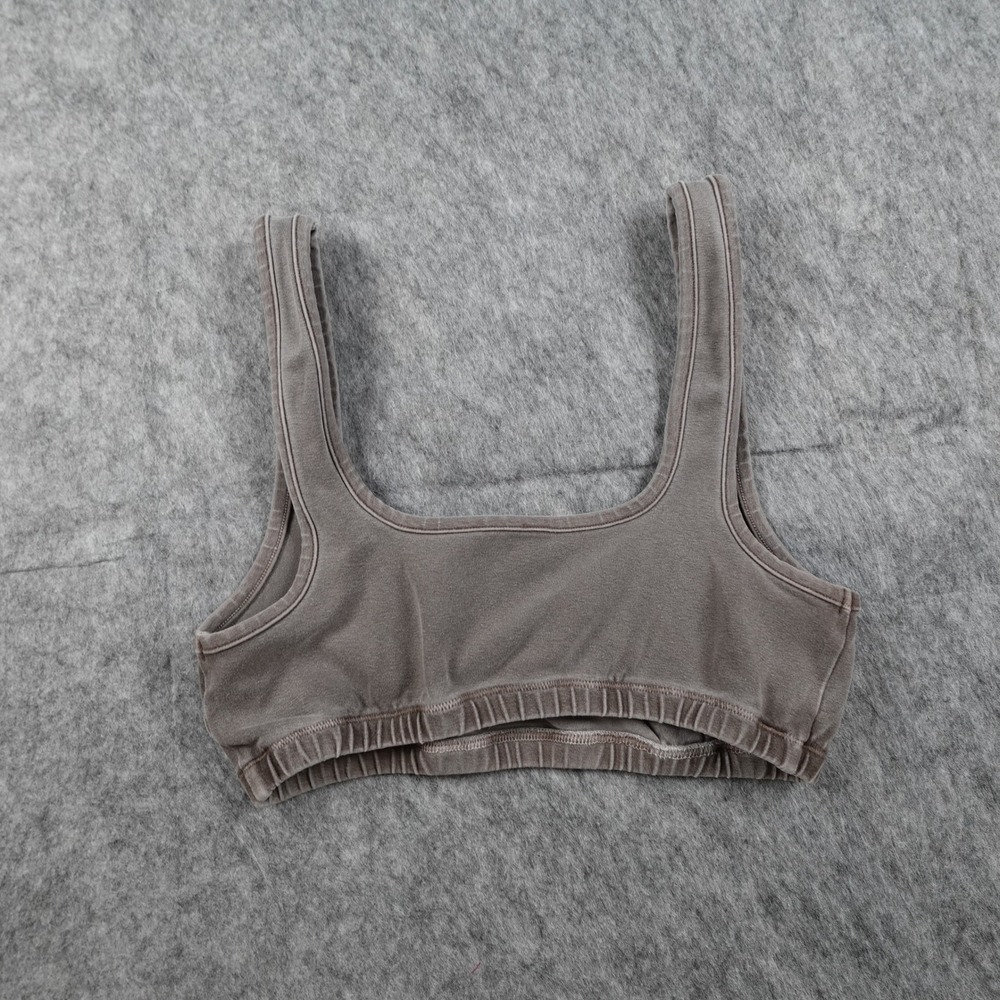 SKIMS Bra Women Medium Brown Cotton Jersey Scoop Neck Bralette Loungewear Top - Picture 5 of 8